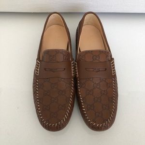 Gucci Tan Guccissina GG Loafer Leather Men’s 10.5
